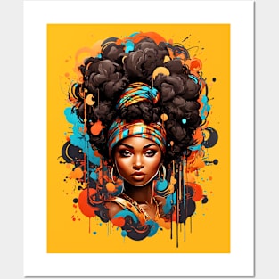 Black Woman Tribal Hip Hop Afro fashionable design Posters and Art